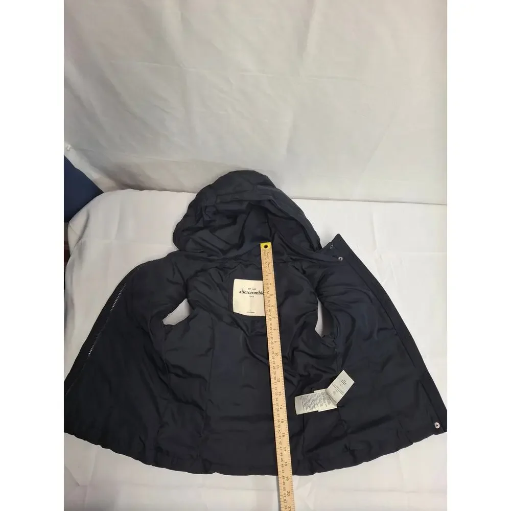 Abercrombie Kids Girls Puffer Vest Hooded Toggle Closure Navy Size L Youth